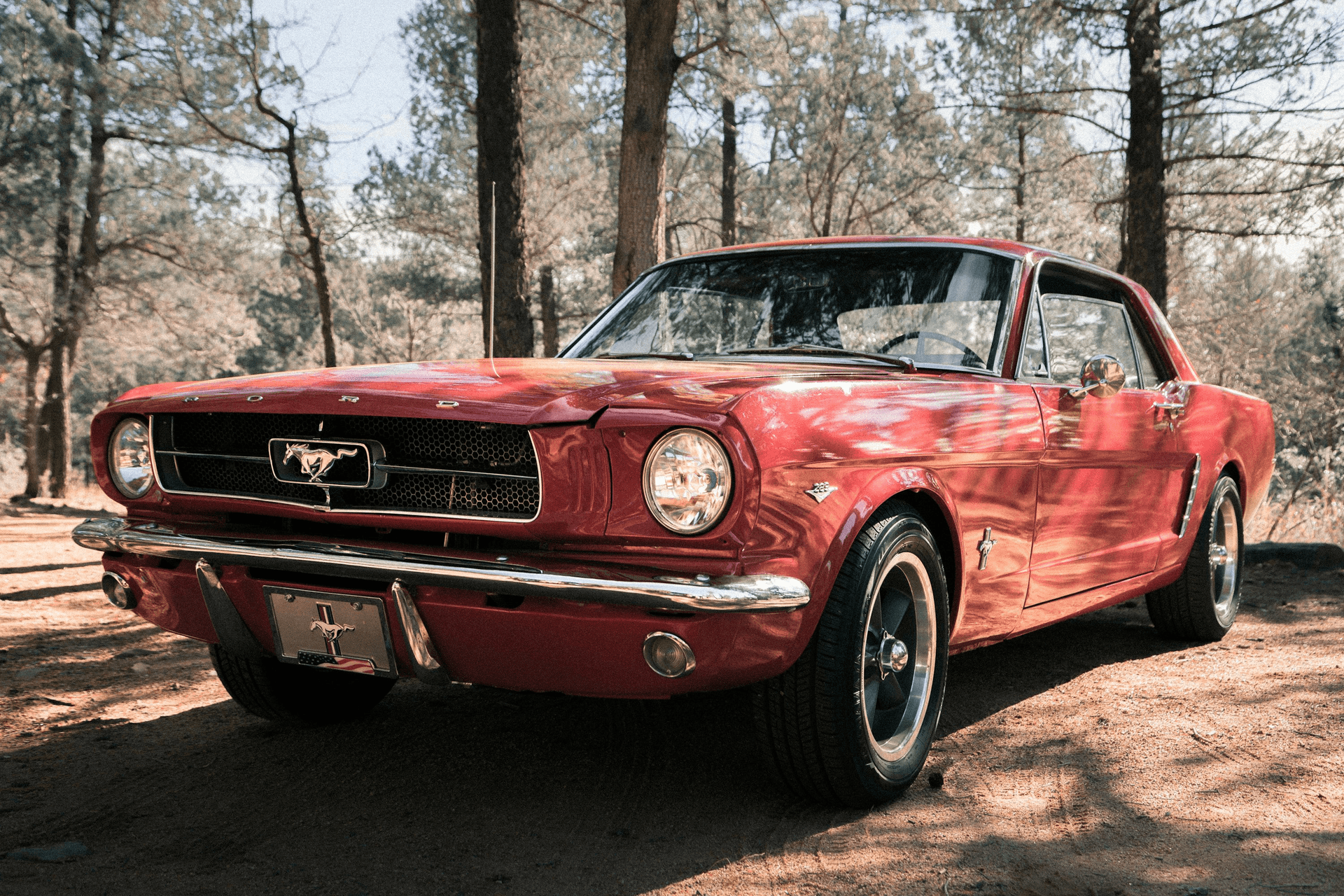 Classic car prepared for shipping